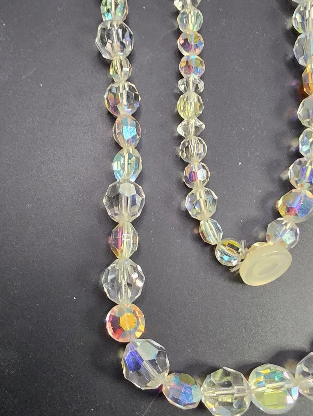 Aurora Crystal Bead Necklace - Iridescent Clear